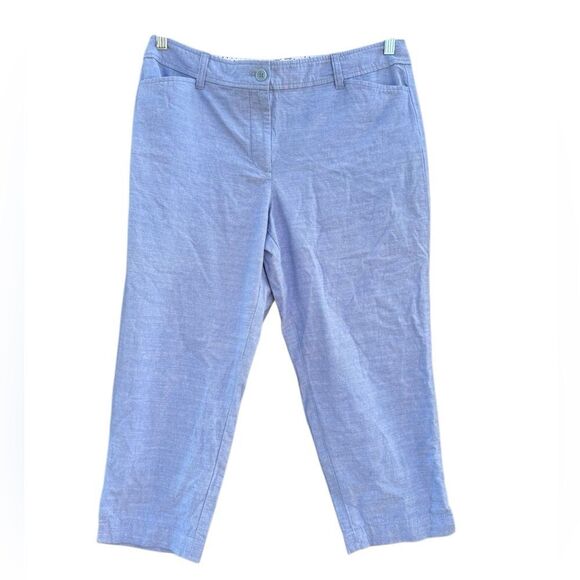 Talbots Women's Perfect Crop Pants in Blue Size Petite 12 - Picture 3 of 8